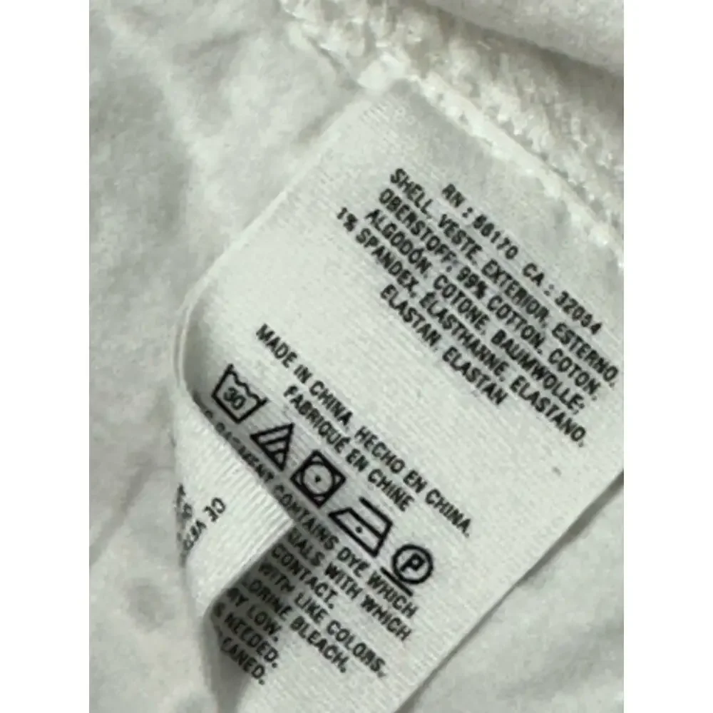 Pilcro Anthropologie White Denim Eyelet Trucker Jacket Boho Western XSmall - Picture 3 of 7